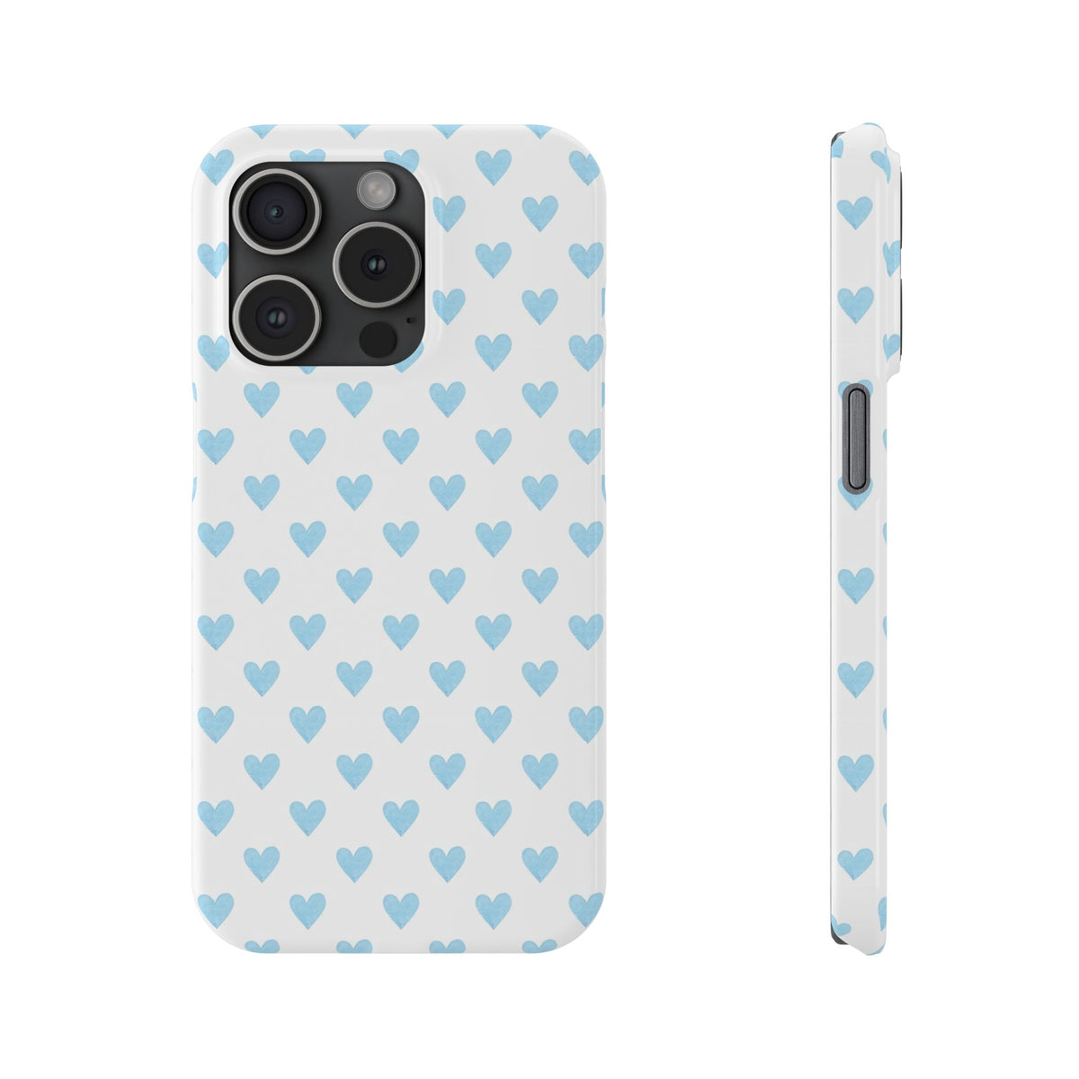 Blue Heart Pattern - Slim iphone Case