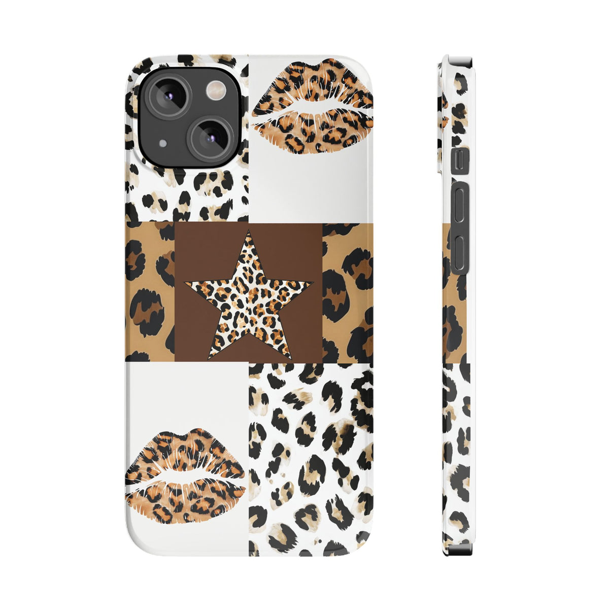 Leopard Kiss Patchwork—  Slim iphone Case