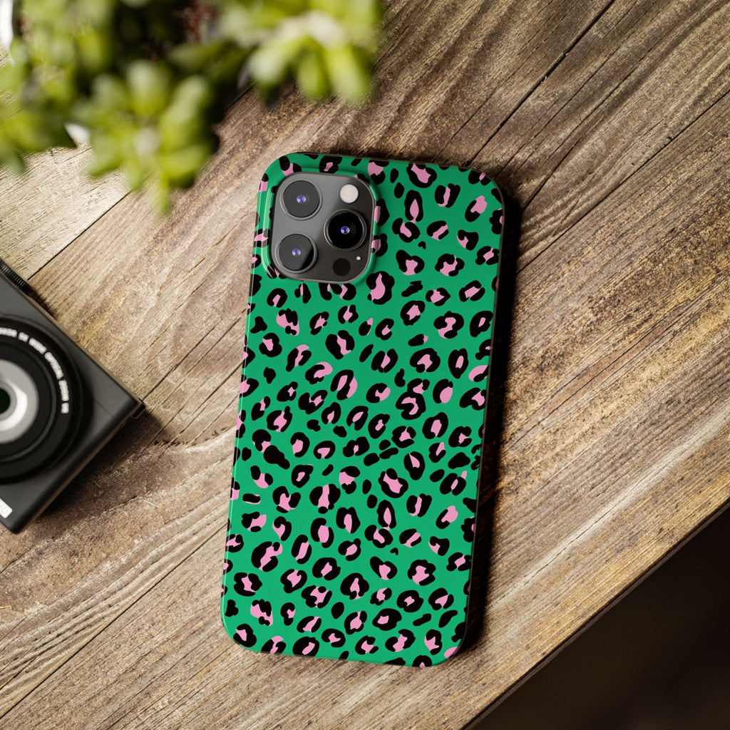 Green & Pink Leopard — Slim iphone Case