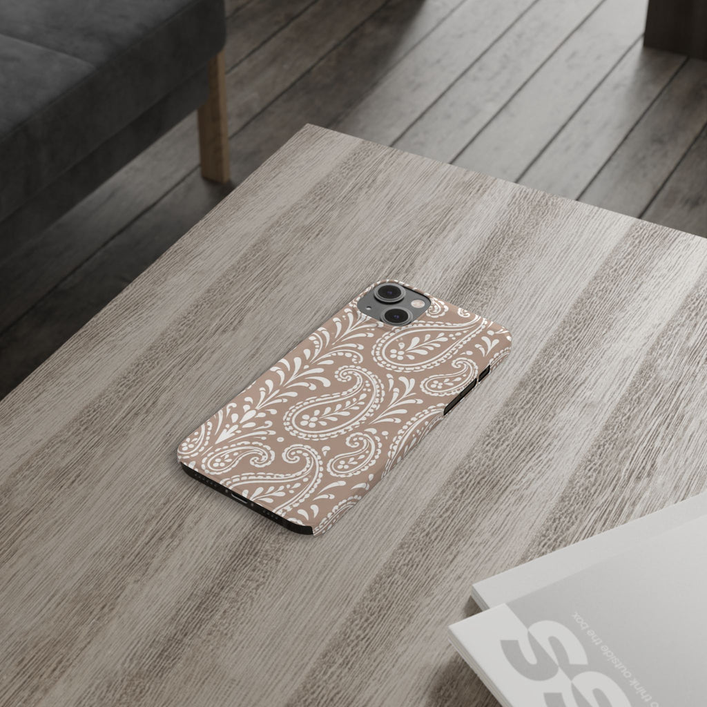 Beige Paisley — Slim iphone Case