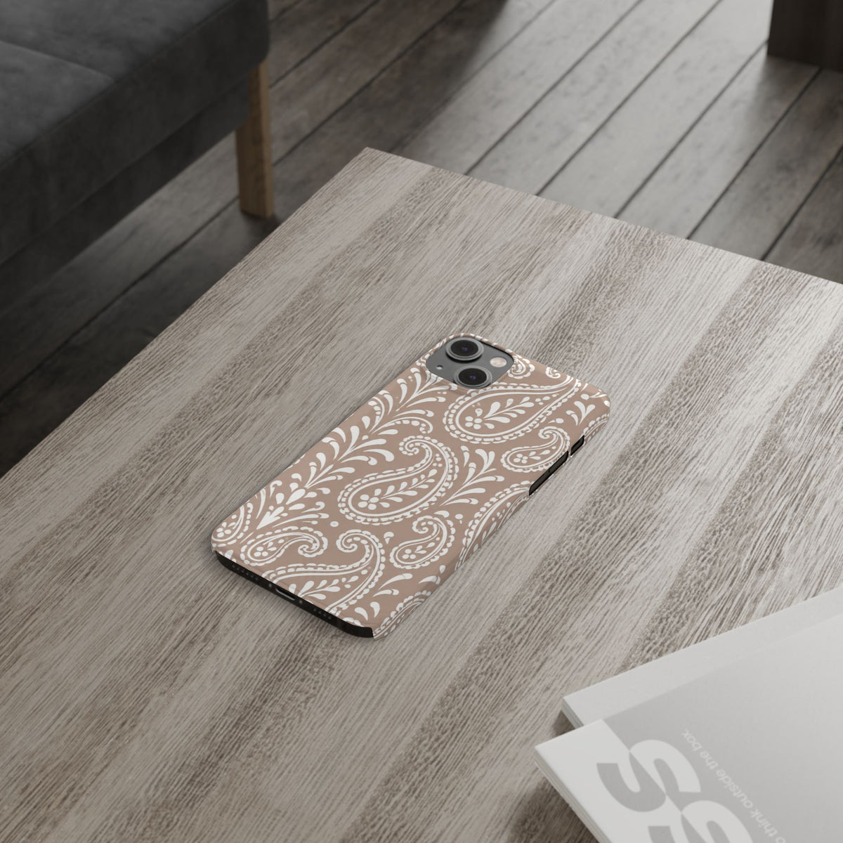 Beige Paisley — Slim iphone Case