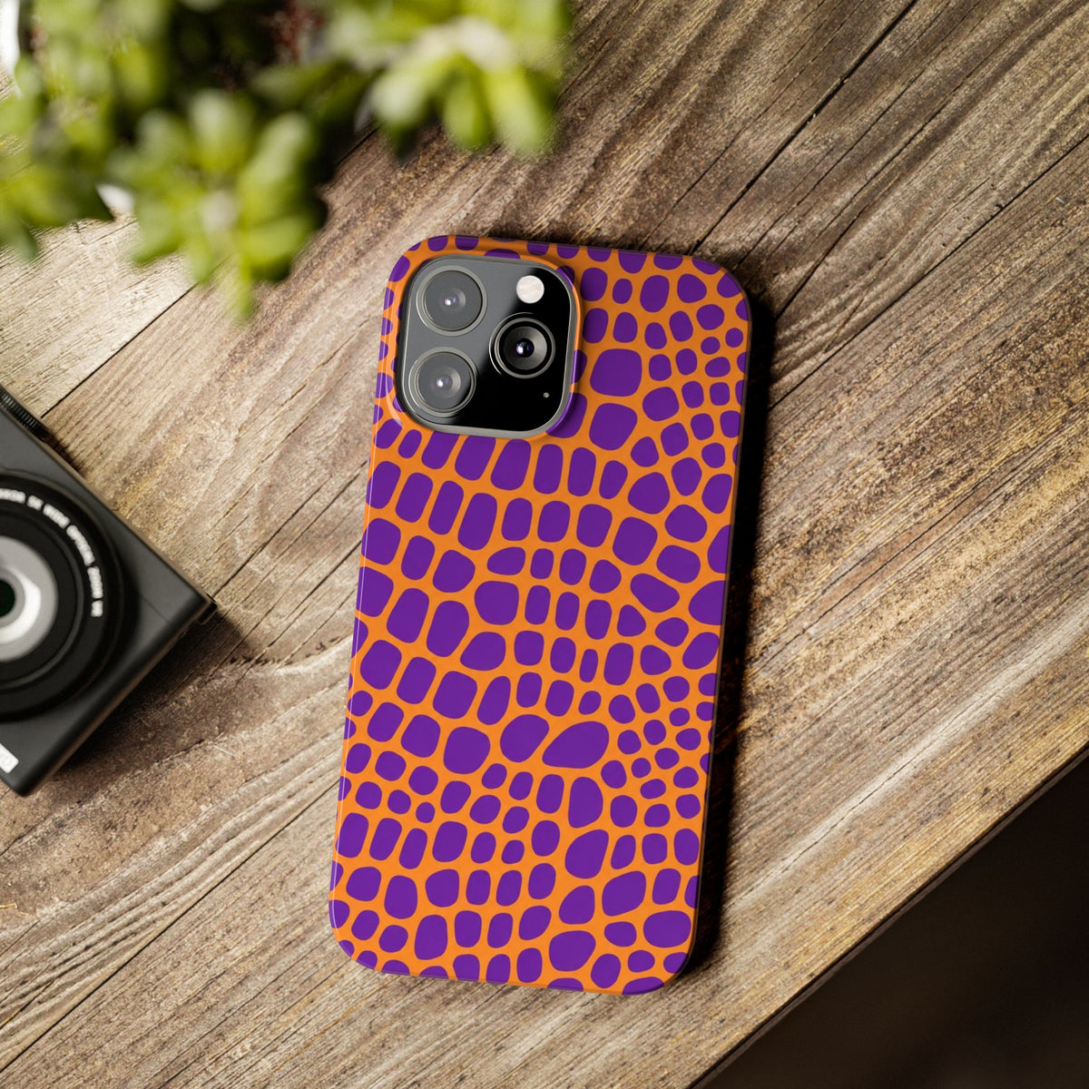 Purple & Orange Gator — Slim iphone Case
