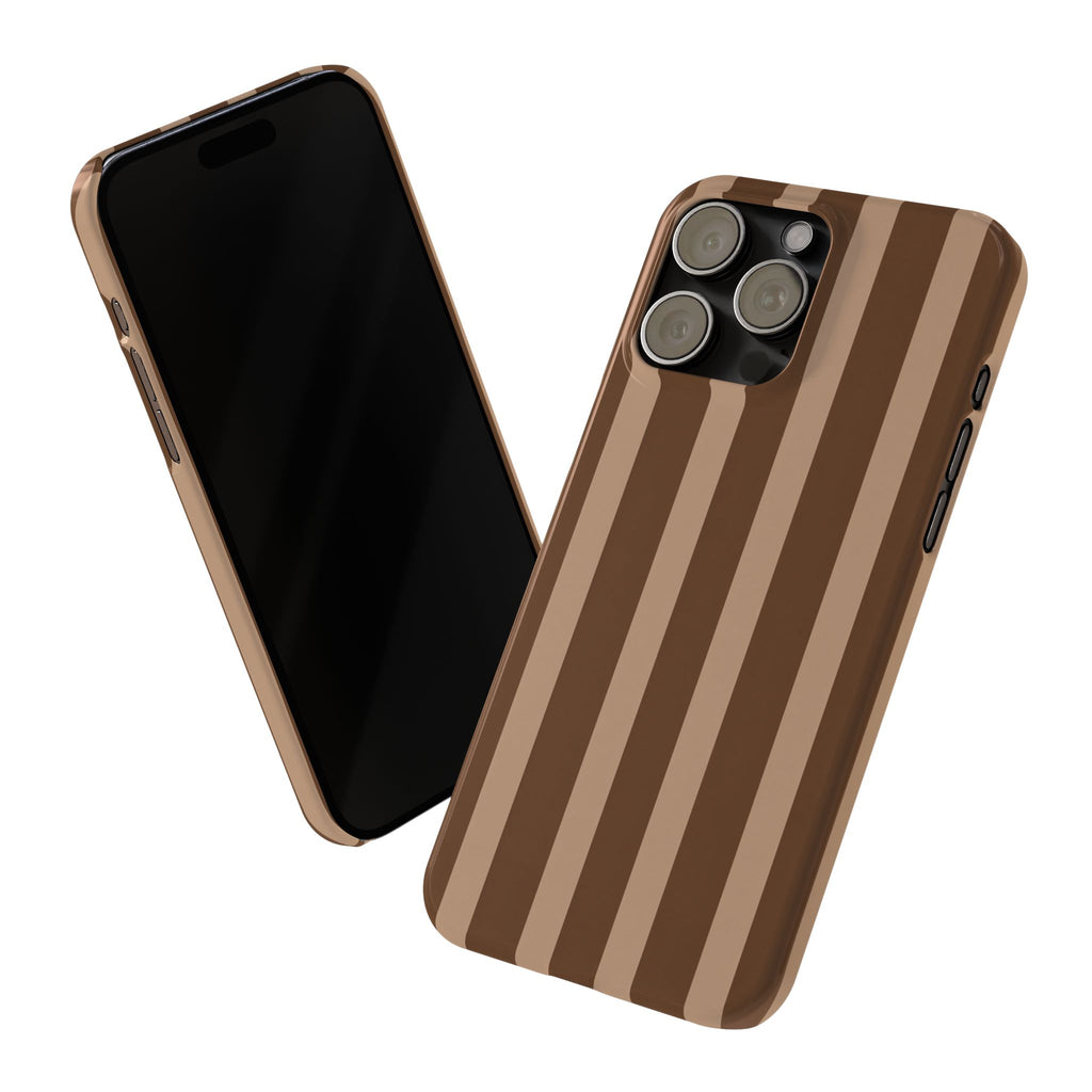 Retro Brown Stripes— Slim iphone Case