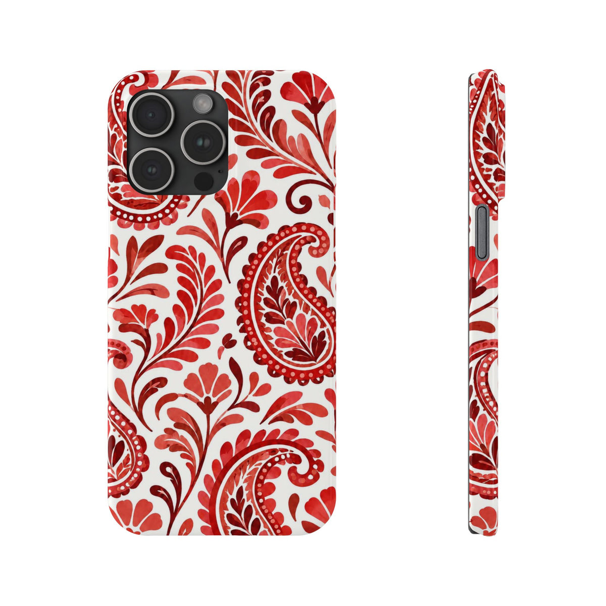 Red Paisley Pattern — Slim iphone Case