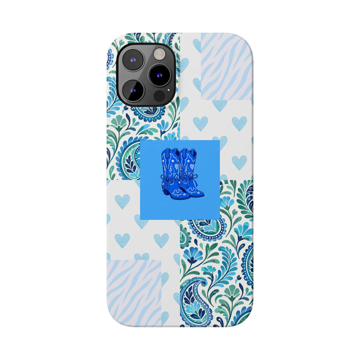 Blue Boot Multi Pattern  – Slim iphone Case