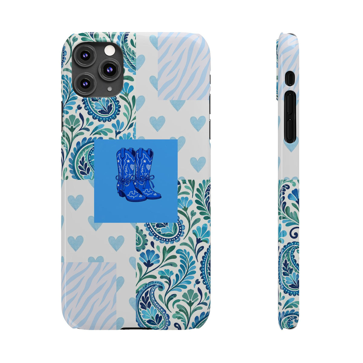 Blue Boot Multi Pattern  – Slim iphone Case