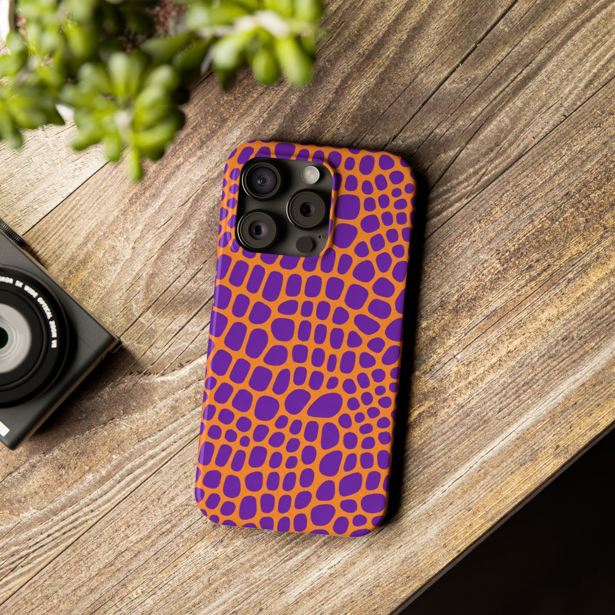 Purple & Orange Gator — Slim iphone Case