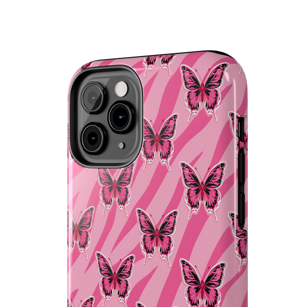 Pink Butterfly and Zebra— Tough Phone Case