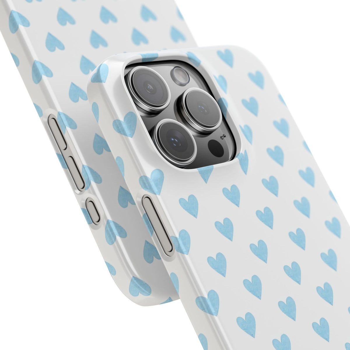 Blue Heart Pattern - Slim iphone Case