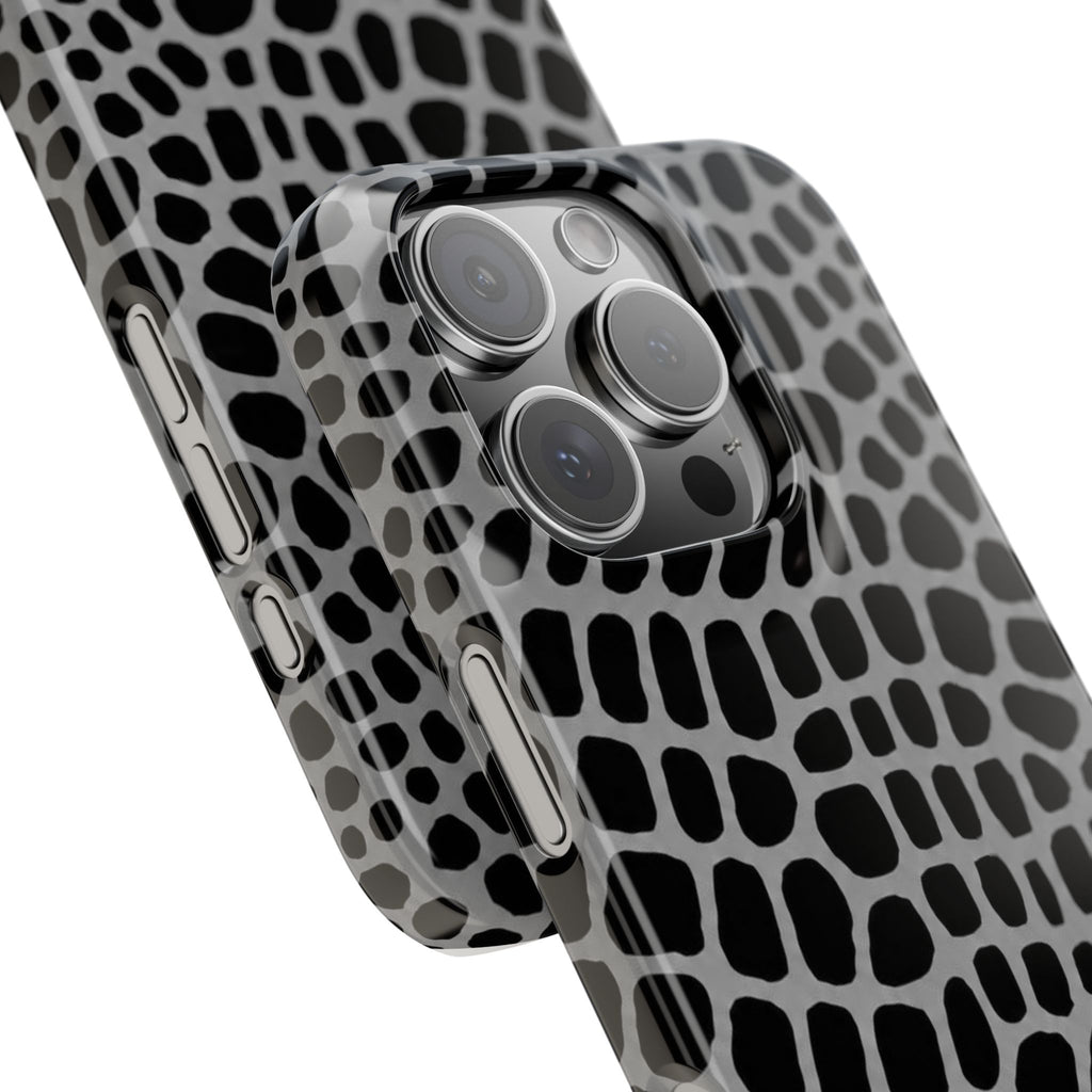 Black & Grey Gator - Slim iphone Case