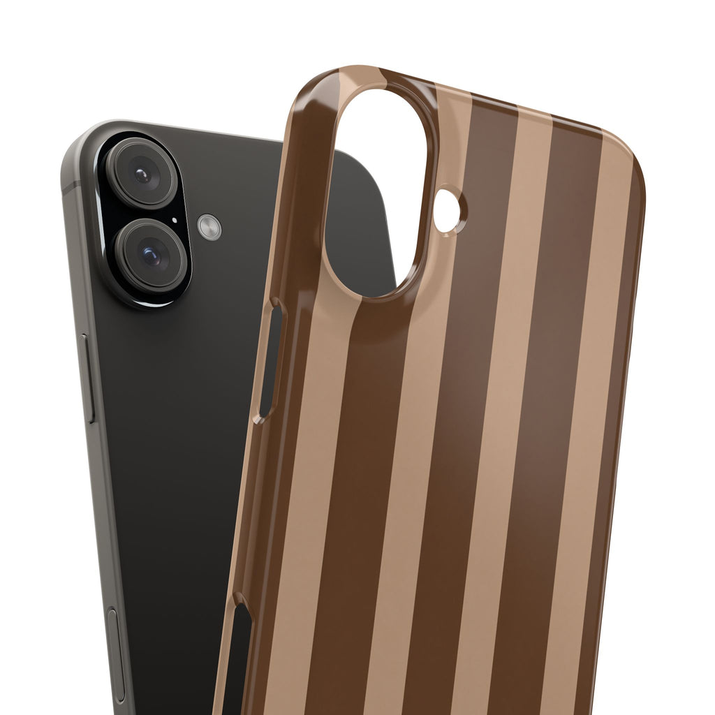 Retro Brown Stripes— Slim iphone Case