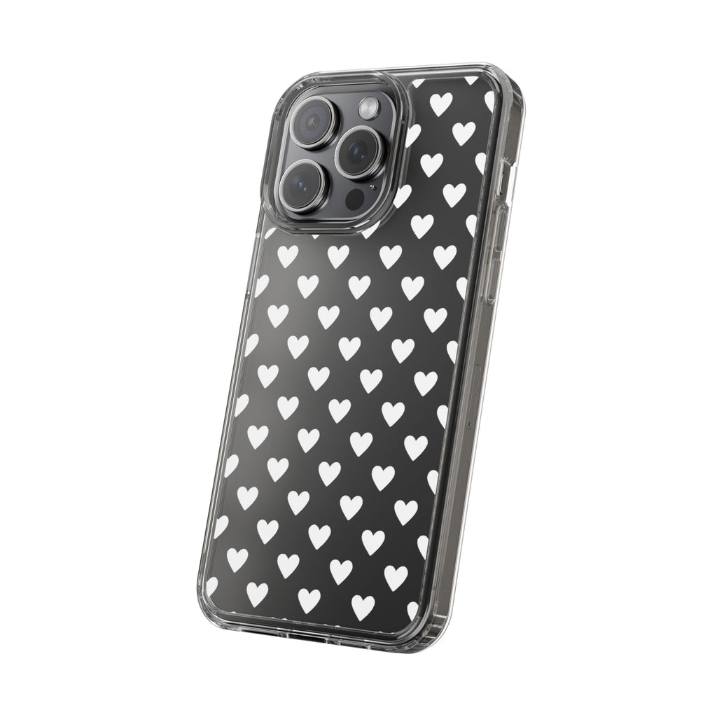 White Heart Pattern — Clear Phone Case