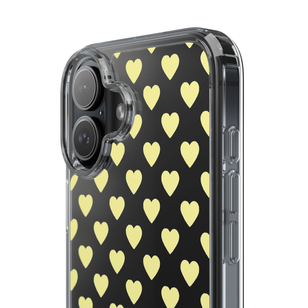 Yellow Heart Pattern — Clear Phone Case