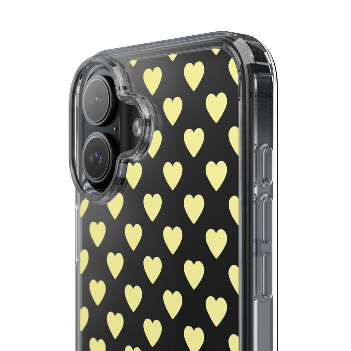 Yellow Heart Pattern — Clear Phone Case