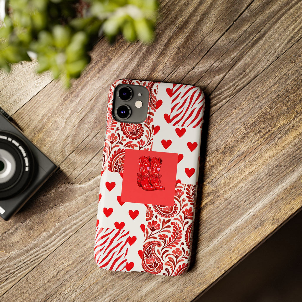 Red Boot Multi Pattern— Slim iPhone Case
