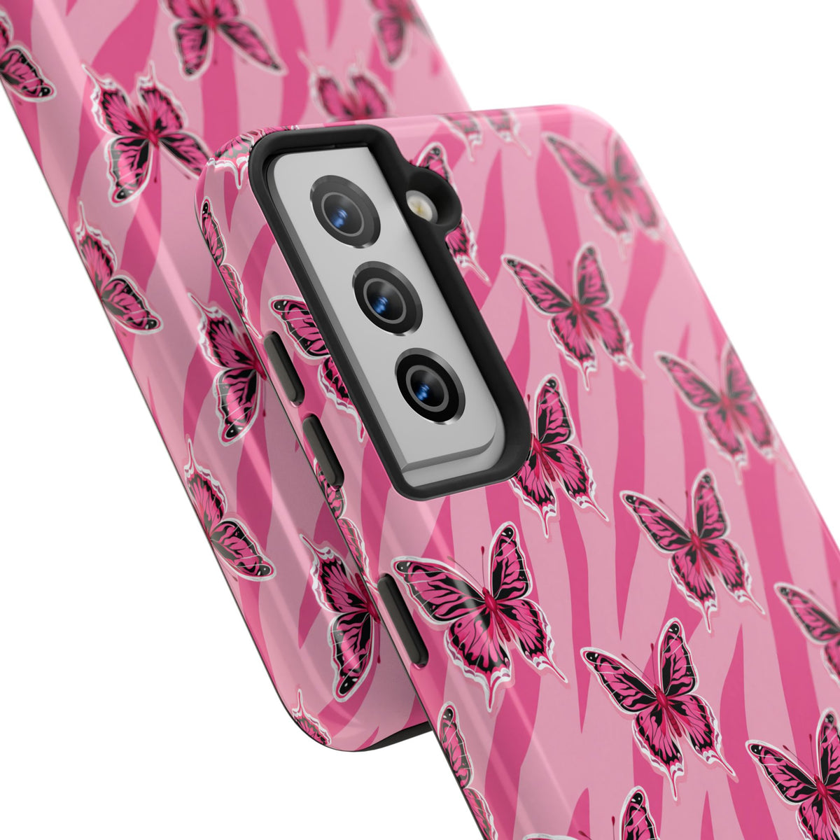Pink Butterfly and Zebra— Tough Phone Case