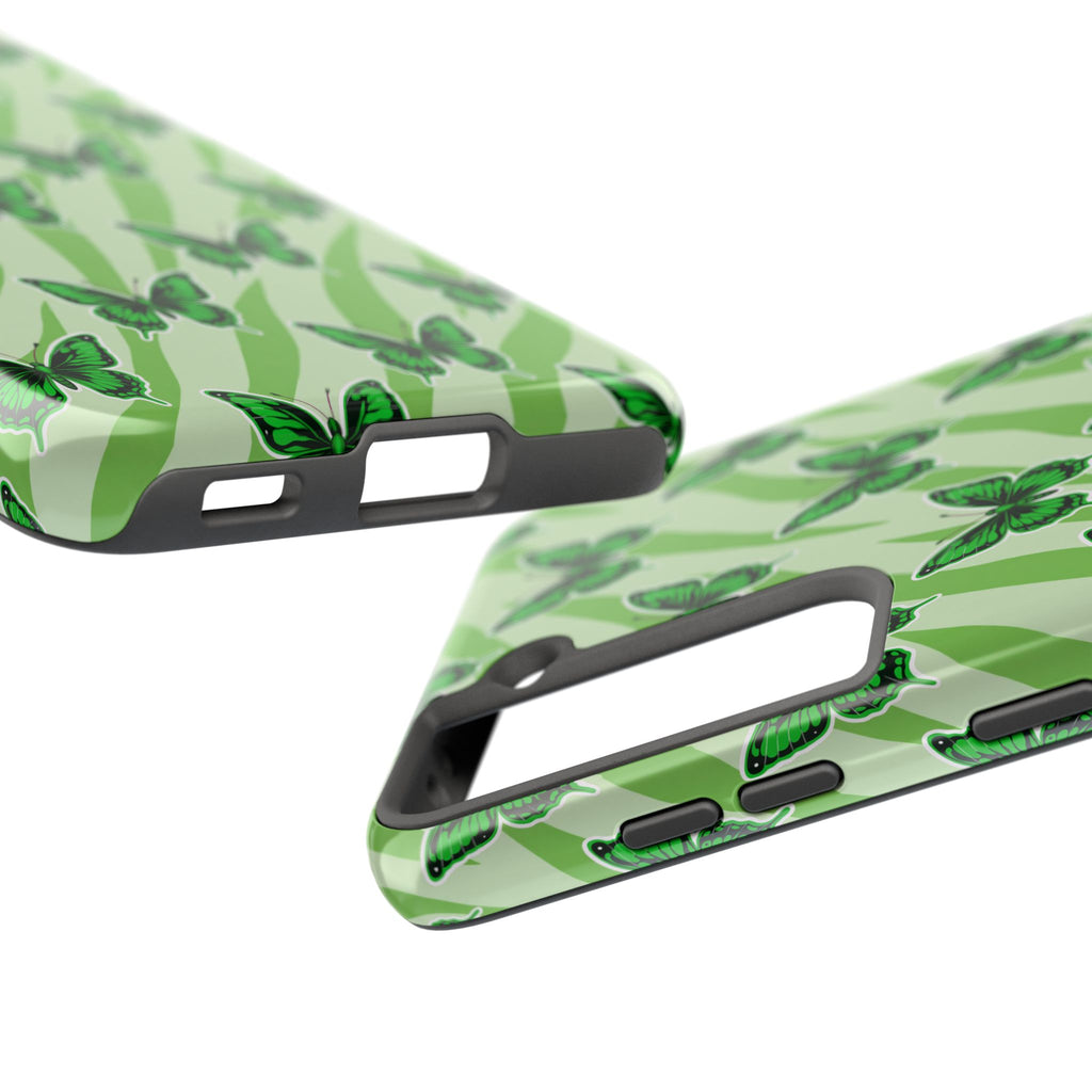 Green Butterfly and Zebra —Tough Phone Case