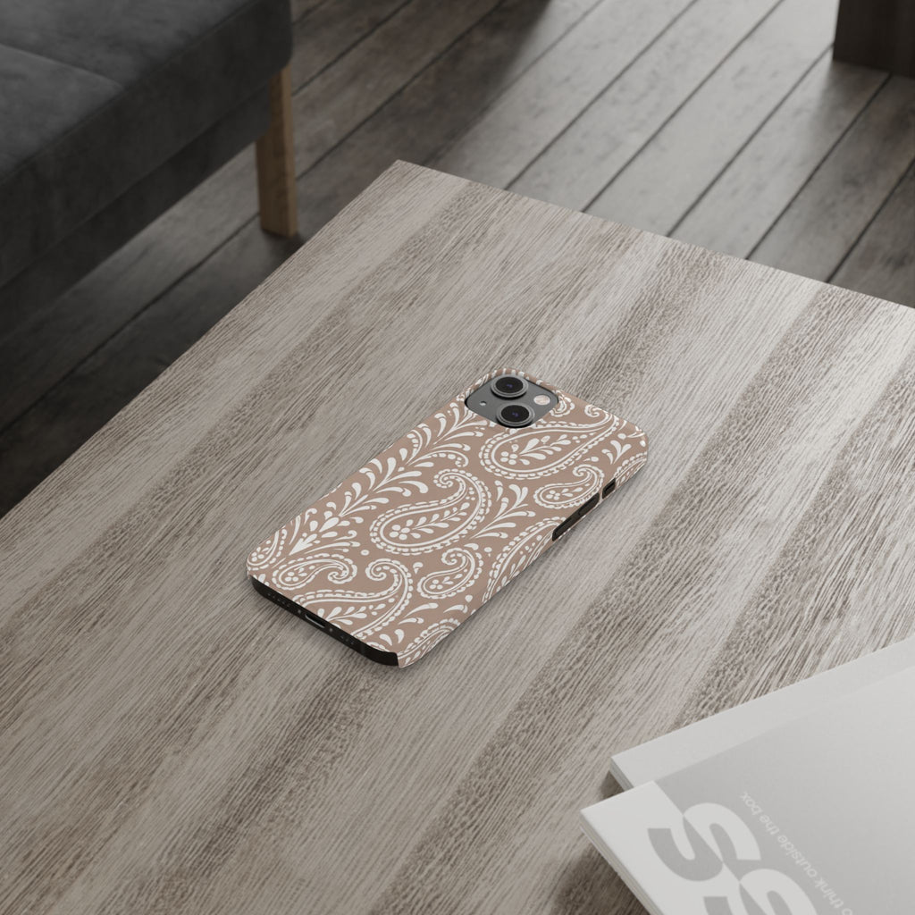 Beige Paisley — Slim iphone Case