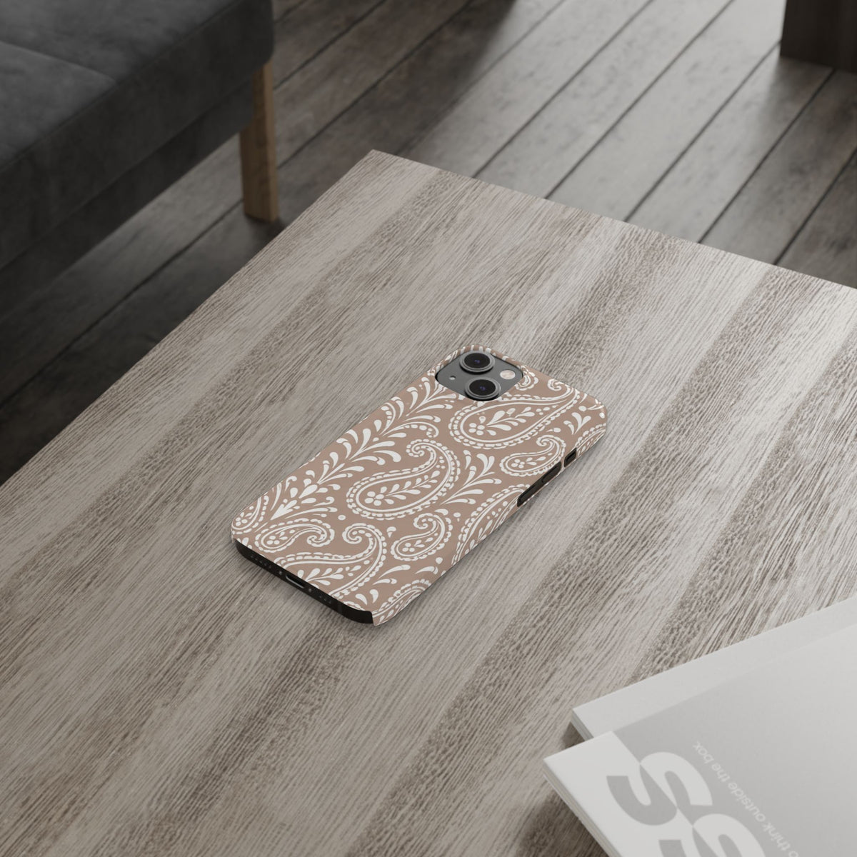 Beige Paisley — Slim iphone Case