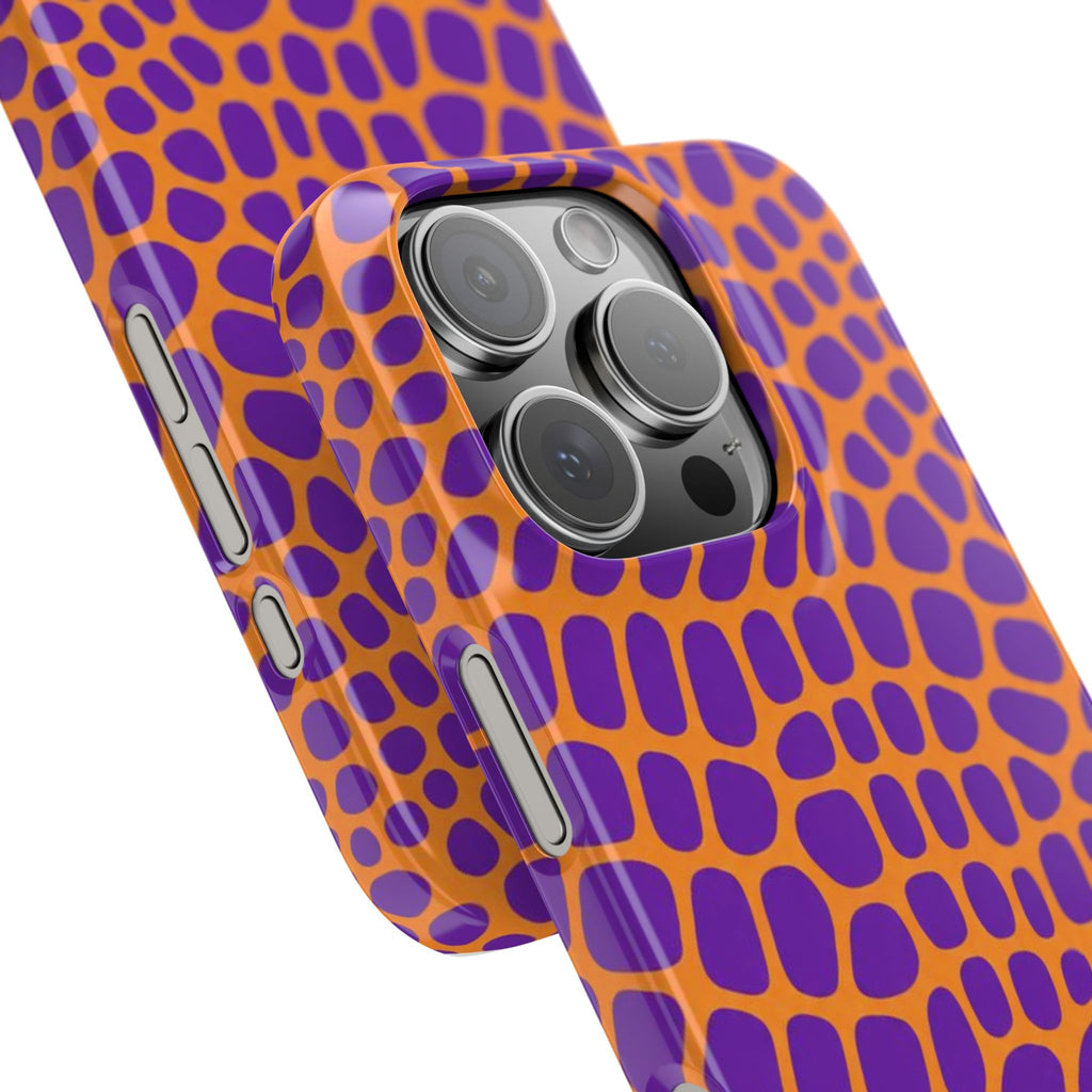 Purple & Orange Gator — Slim iphone Case