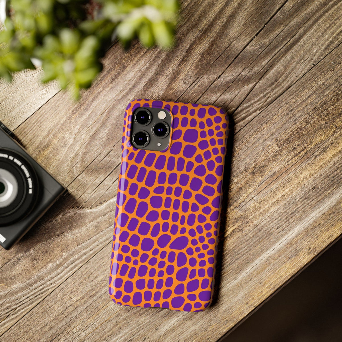 Purple & Orange Gator — Slim iphone Case