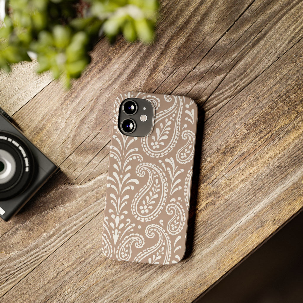 Beige Paisley — Slim iphone Case