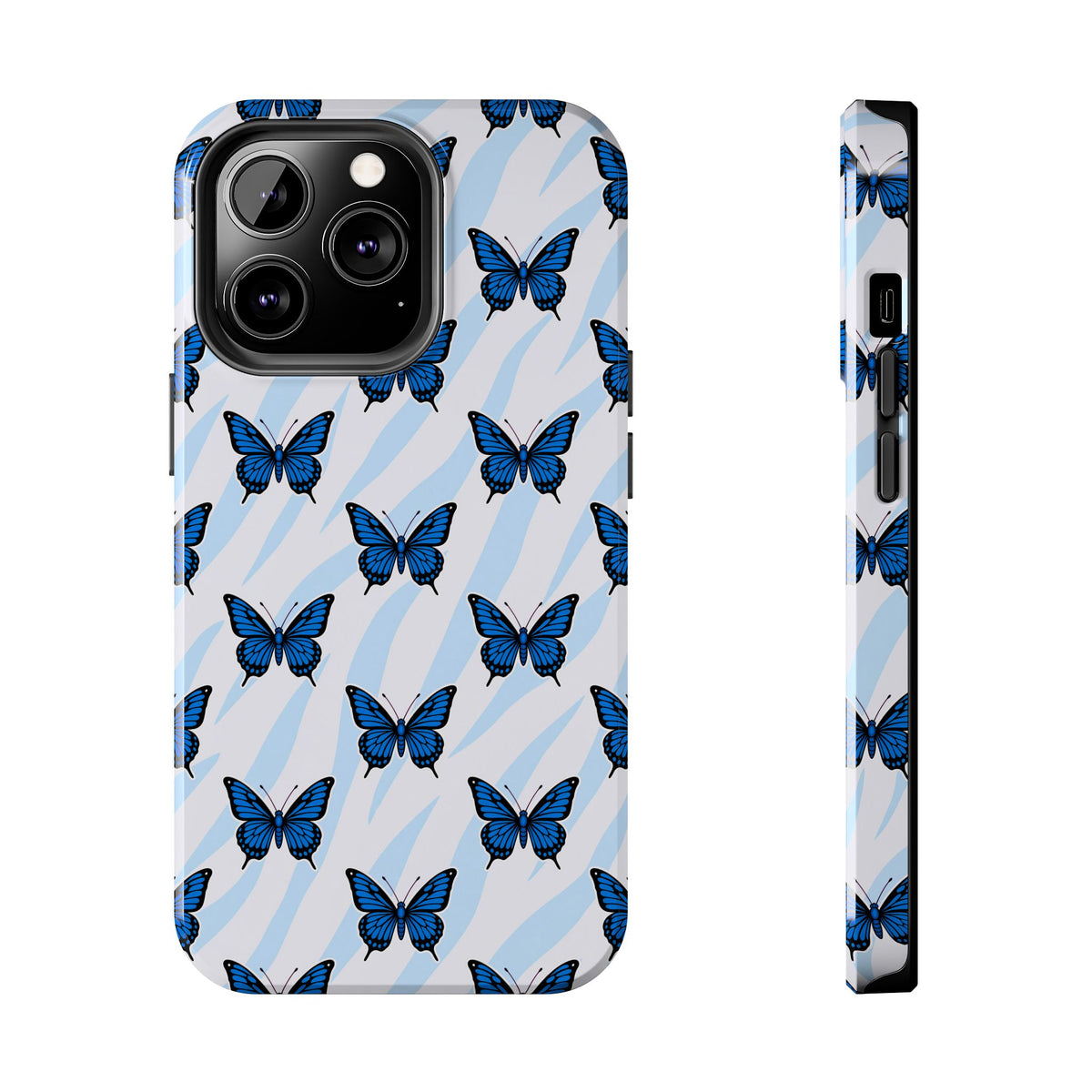 Blue Butterfly and Zebra— Tough Phone Case