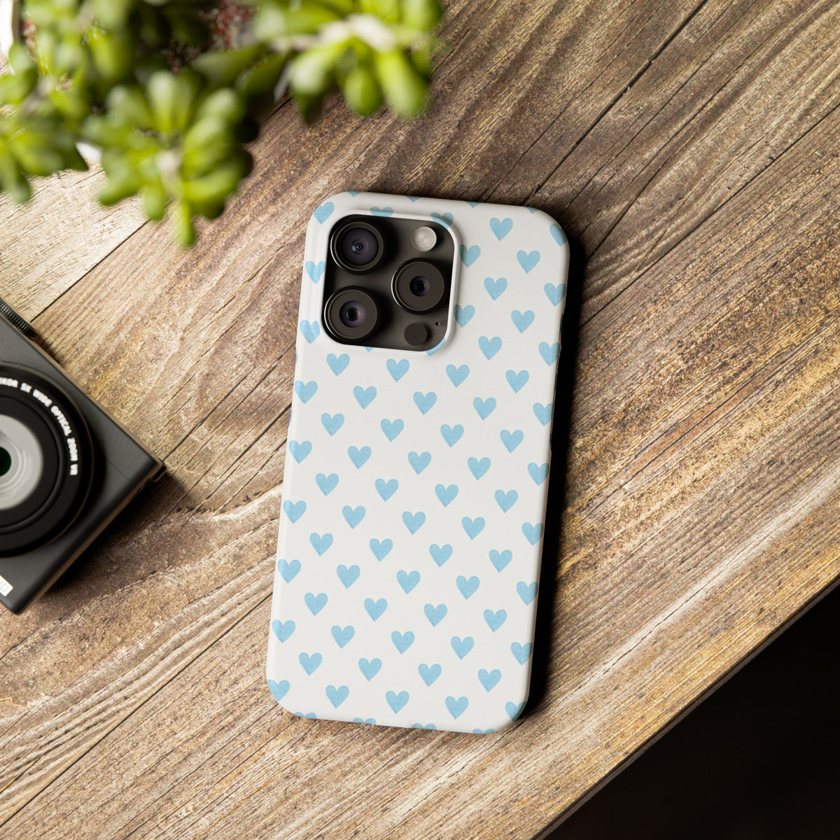 Blue Heart Pattern - Slim iphone Case