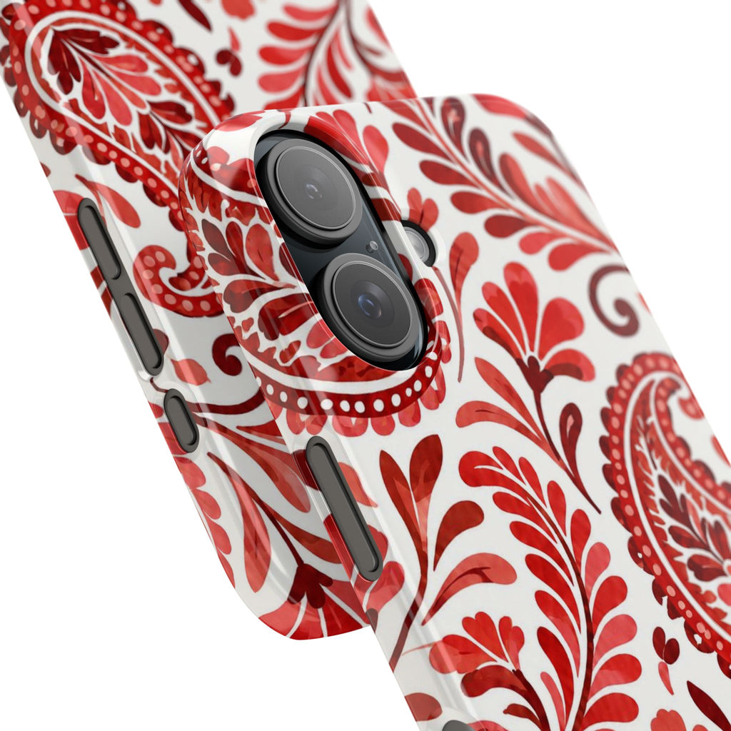 Red Paisley Pattern — Slim iphone Case