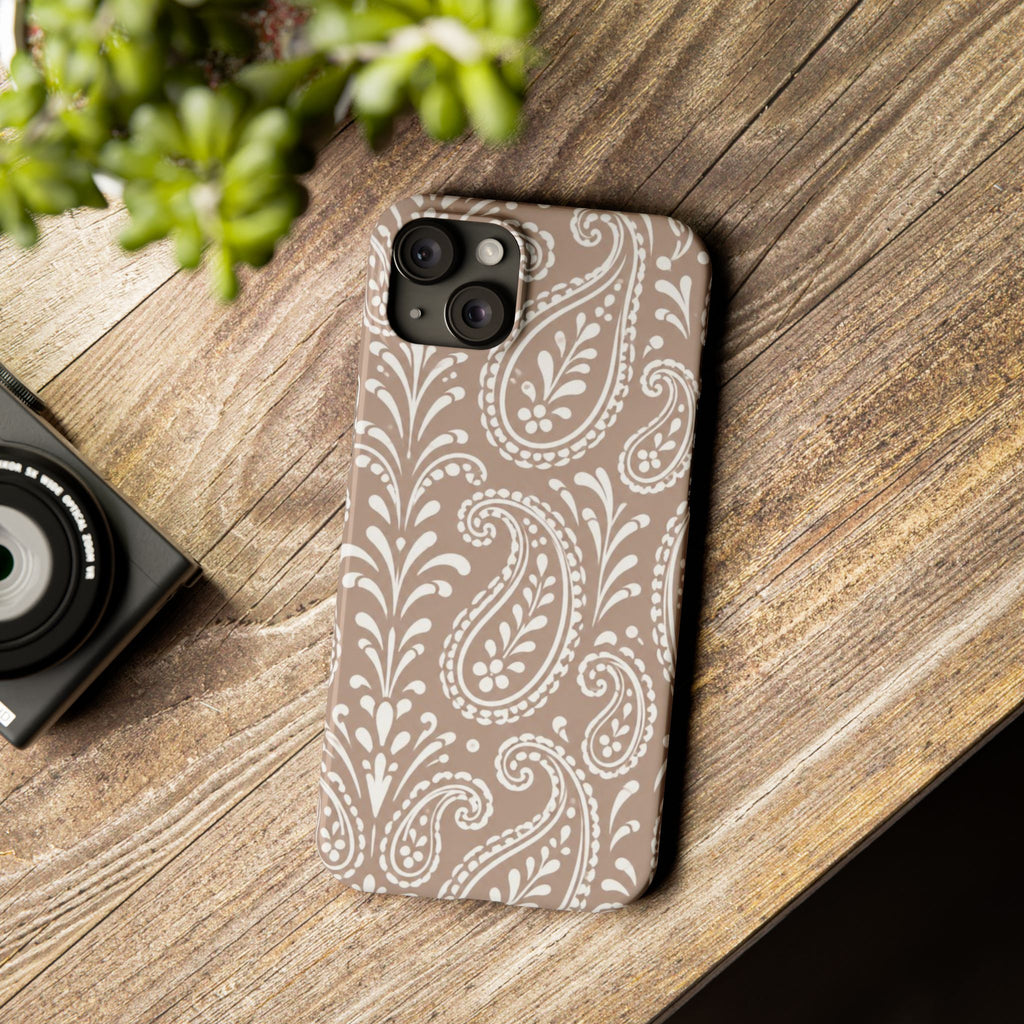 Beige Paisley — Slim iphone Case