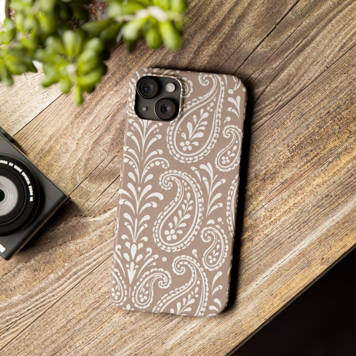 Beige Paisley — Slim iphone Case