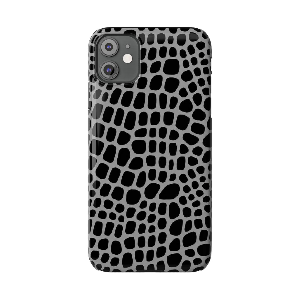 Black & Grey Gator - Slim iphone Case