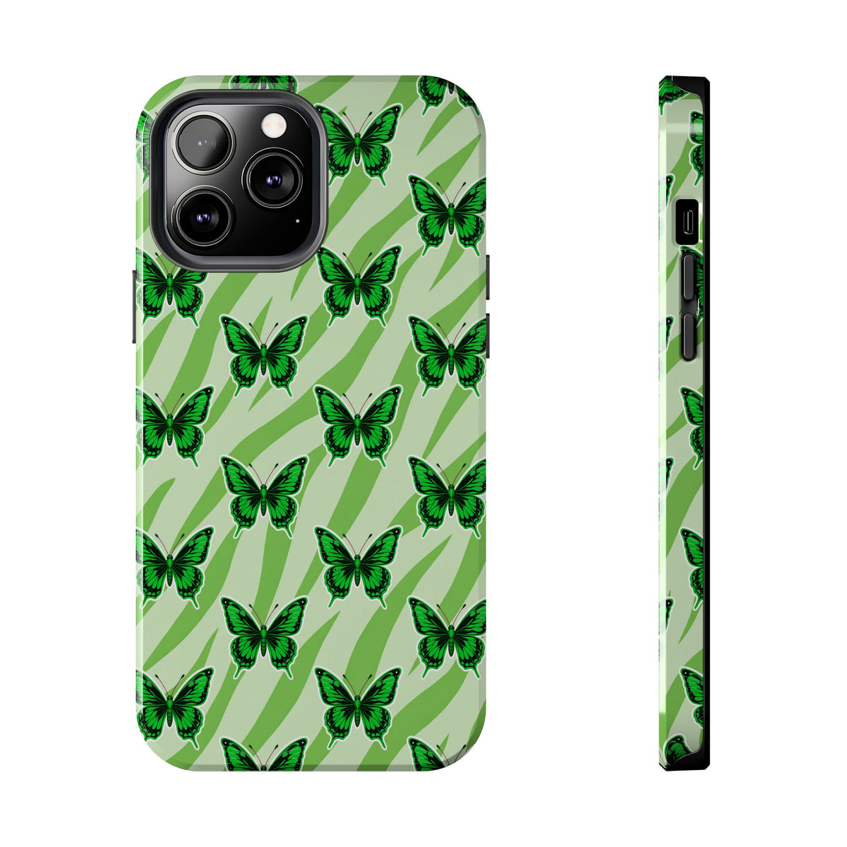 Green Butterfly and Zebra —Tough Phone Case