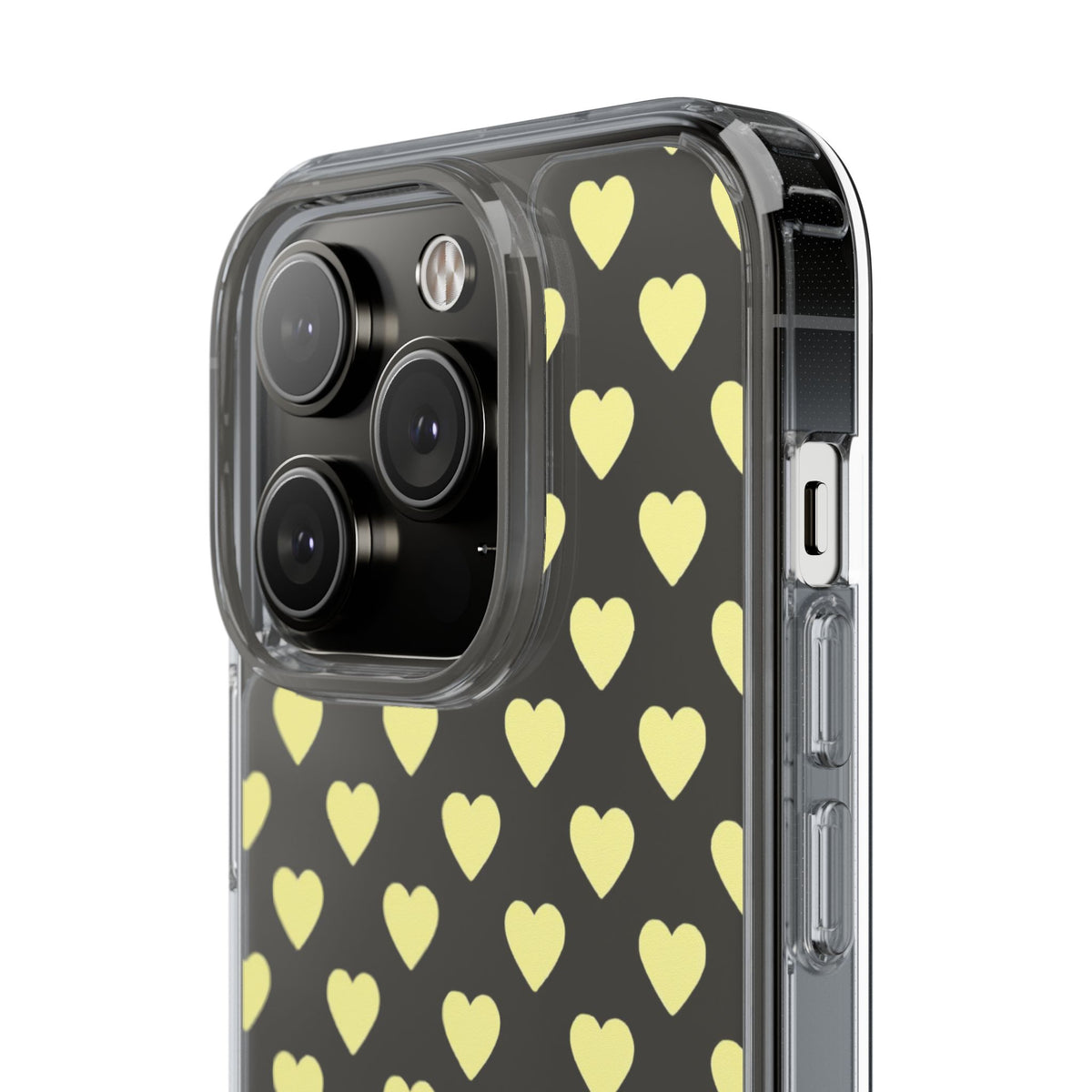 Yellow Heart Pattern — Clear Phone Case