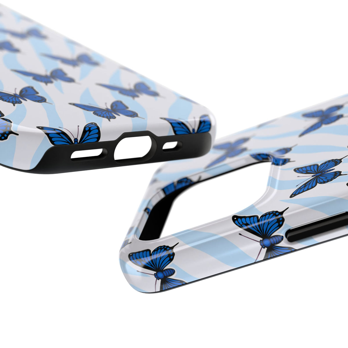 Blue Butterfly and Zebra— Tough Phone Case