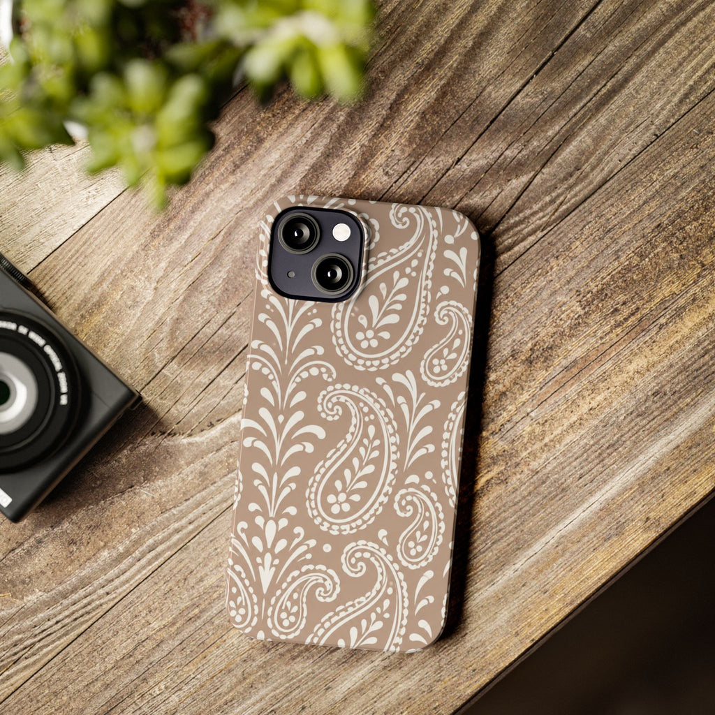 Beige Paisley — Slim iphone Case