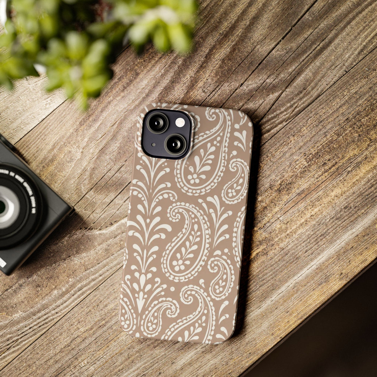 Beige Paisley — Slim iphone Case