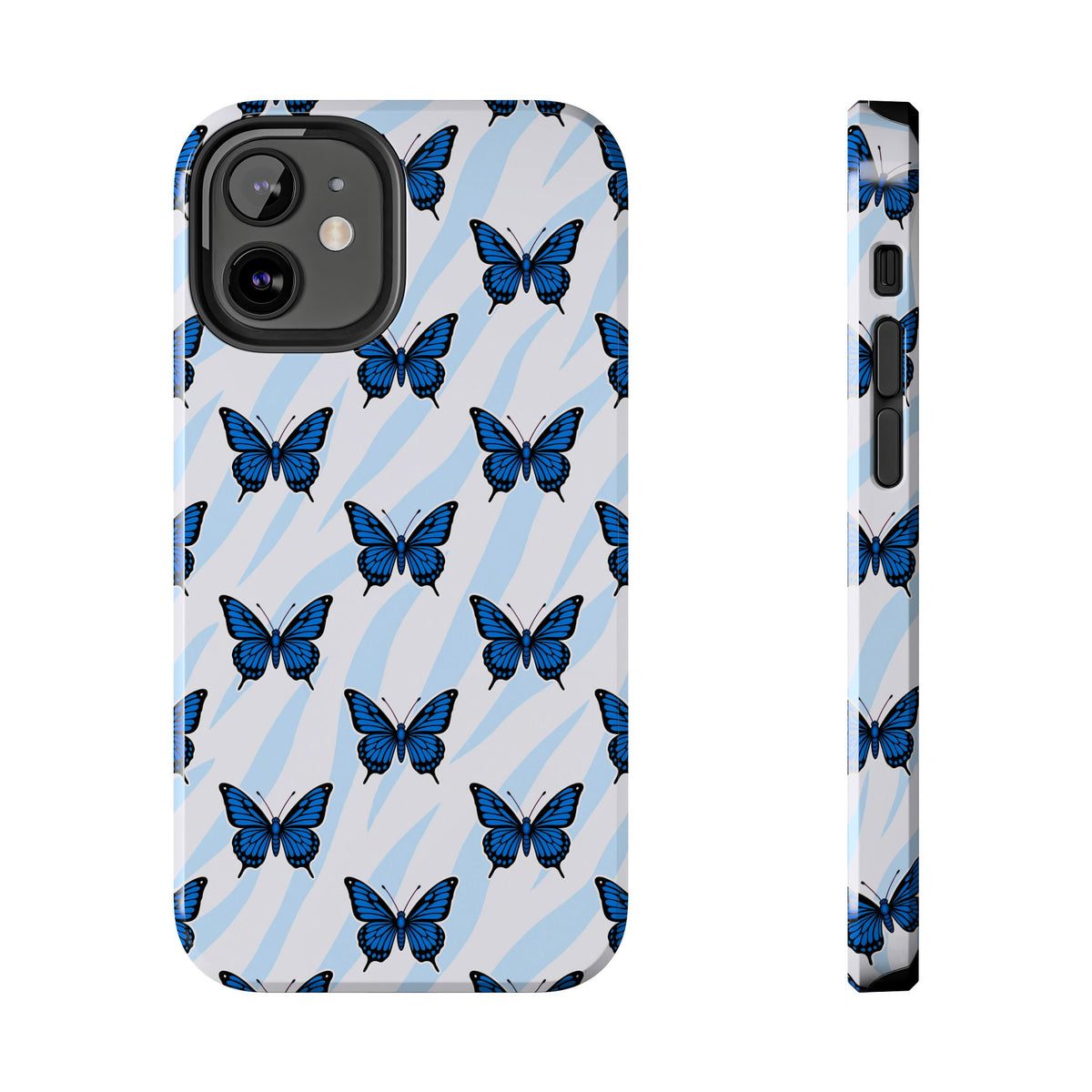 Blue Butterfly and Zebra— Tough Phone Case