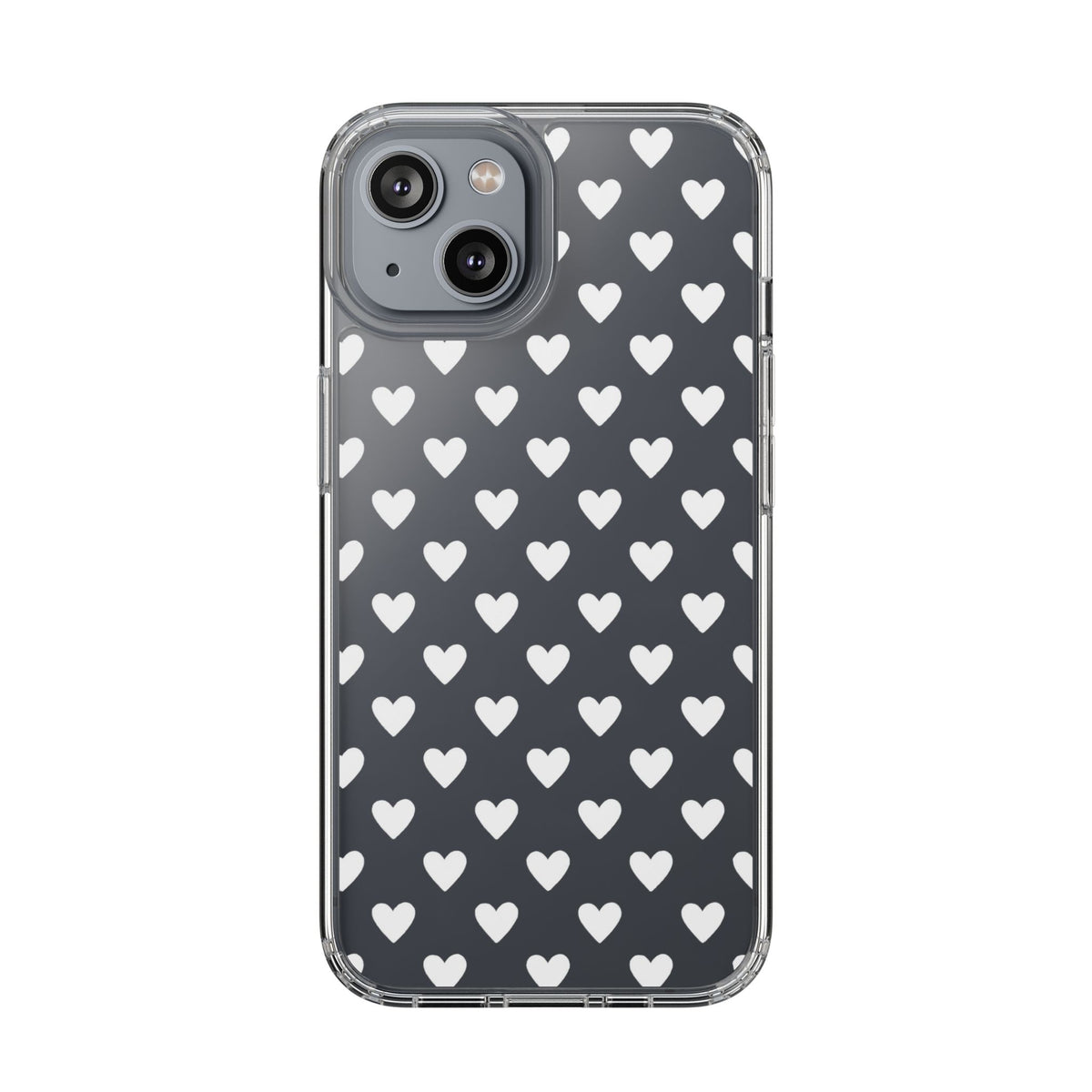 White Heart Pattern — Clear Phone Case