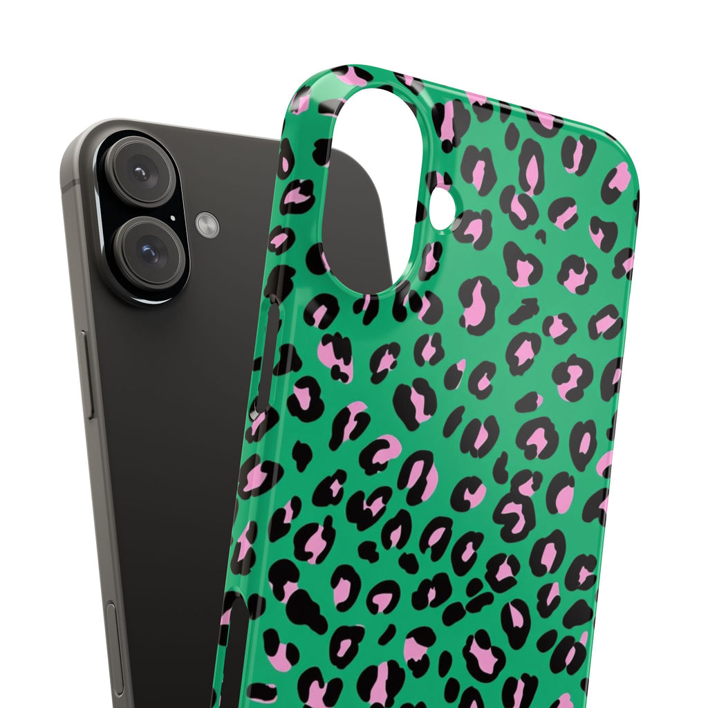 Green & Pink Leopard — Slim iphone Case