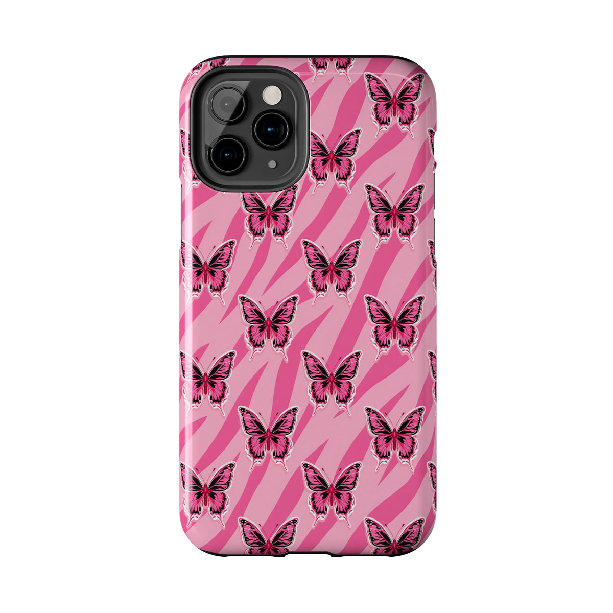 Pink Butterfly and Zebra— Tough Phone Case