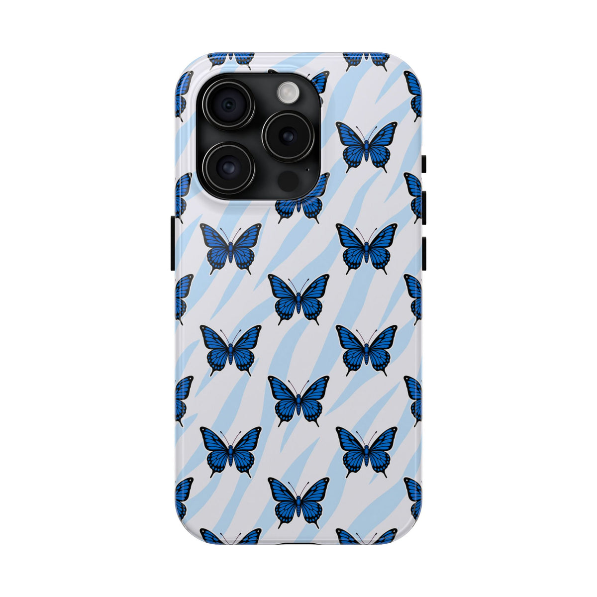 Blue Butterfly and Zebra— Tough Phone Case