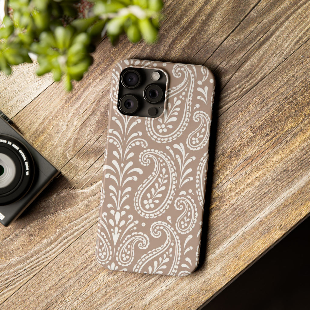 Beige Paisley — Slim iphone Case