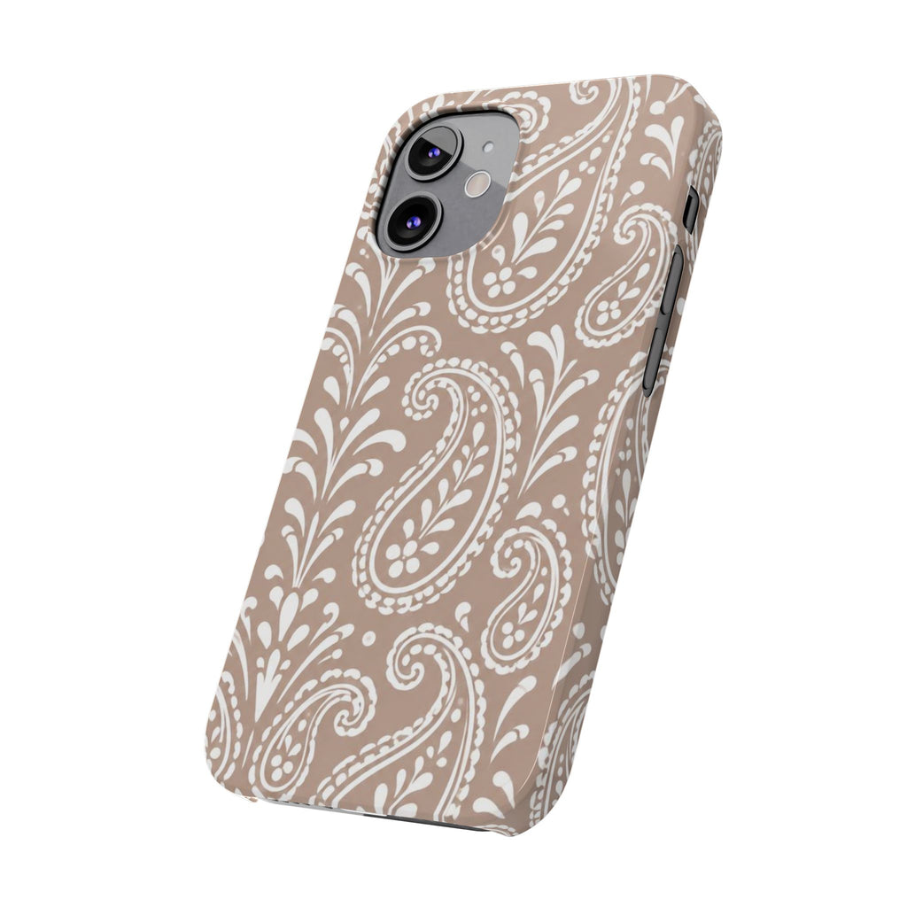 Beige Paisley — Slim iphone Case