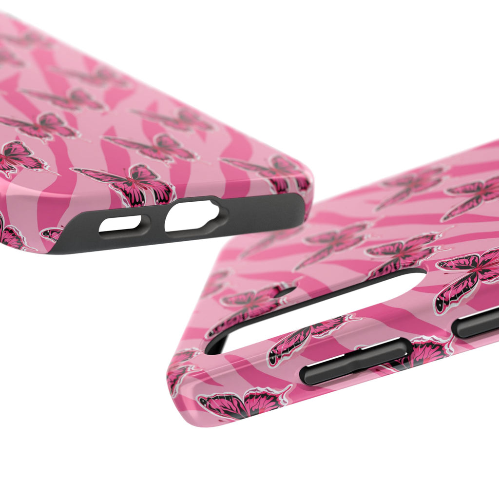 Pink Butterfly and Zebra— Tough Phone Case