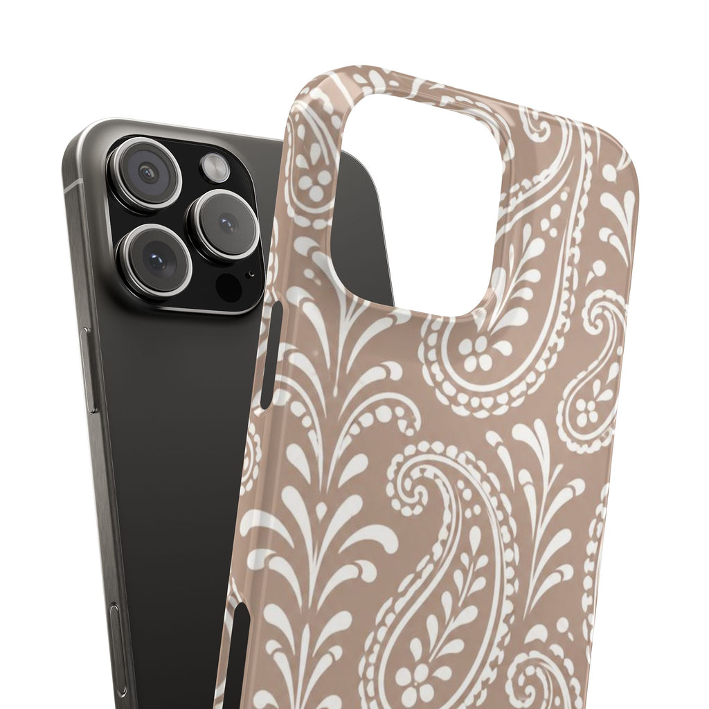 Beige Paisley — Slim iphone Case