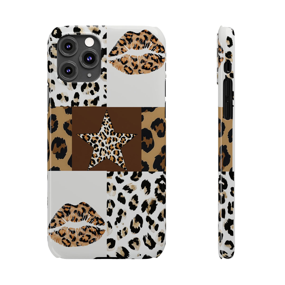 Leopard Kiss Patchwork—  Slim iphone Case