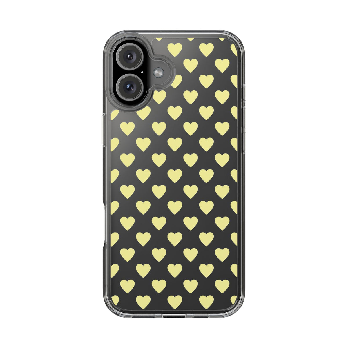 Yellow Heart Pattern — Clear Phone Case
