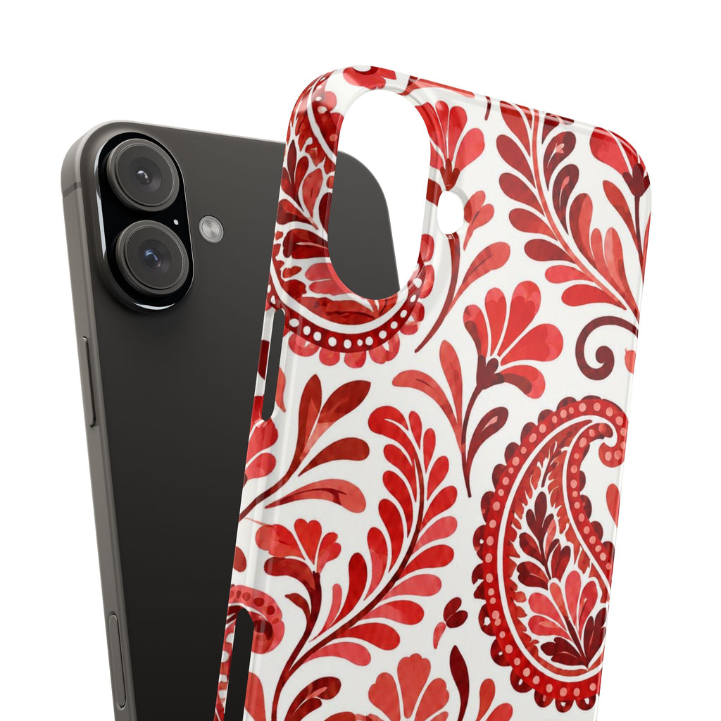 Red Paisley Pattern — Slim iphone Case