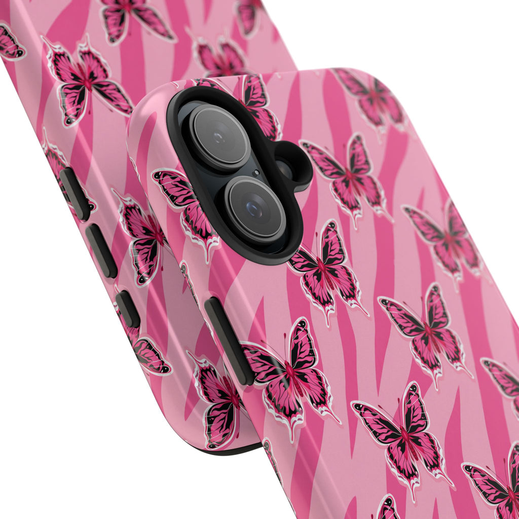 Pink Butterfly and Zebra— Tough Phone Case
